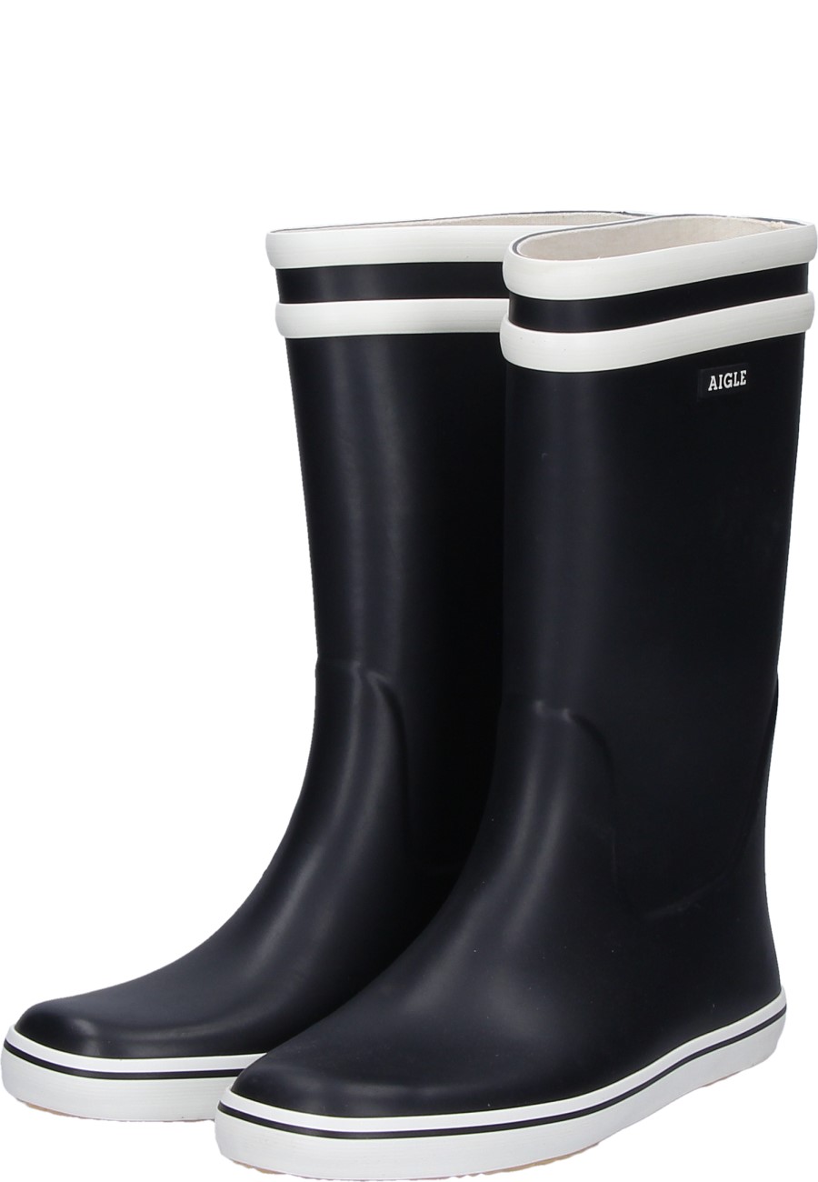 Aigle Malouine BT, Stivali Di Gomma Da Donna. Fatti A Mano, Con Le Iconiche Due Strisce Bianche. Perfetti Per La Pioggia, Ispirazione Nautica, Pratici E Confortevoli. Un Classico Senza Tempo.