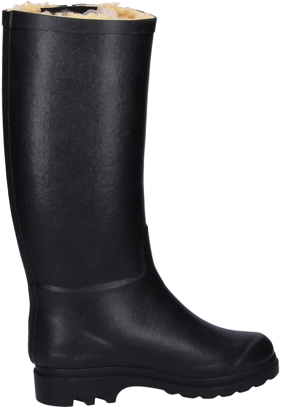 AIGLENTINE FUR black Winter Rubber Boots by Aigle