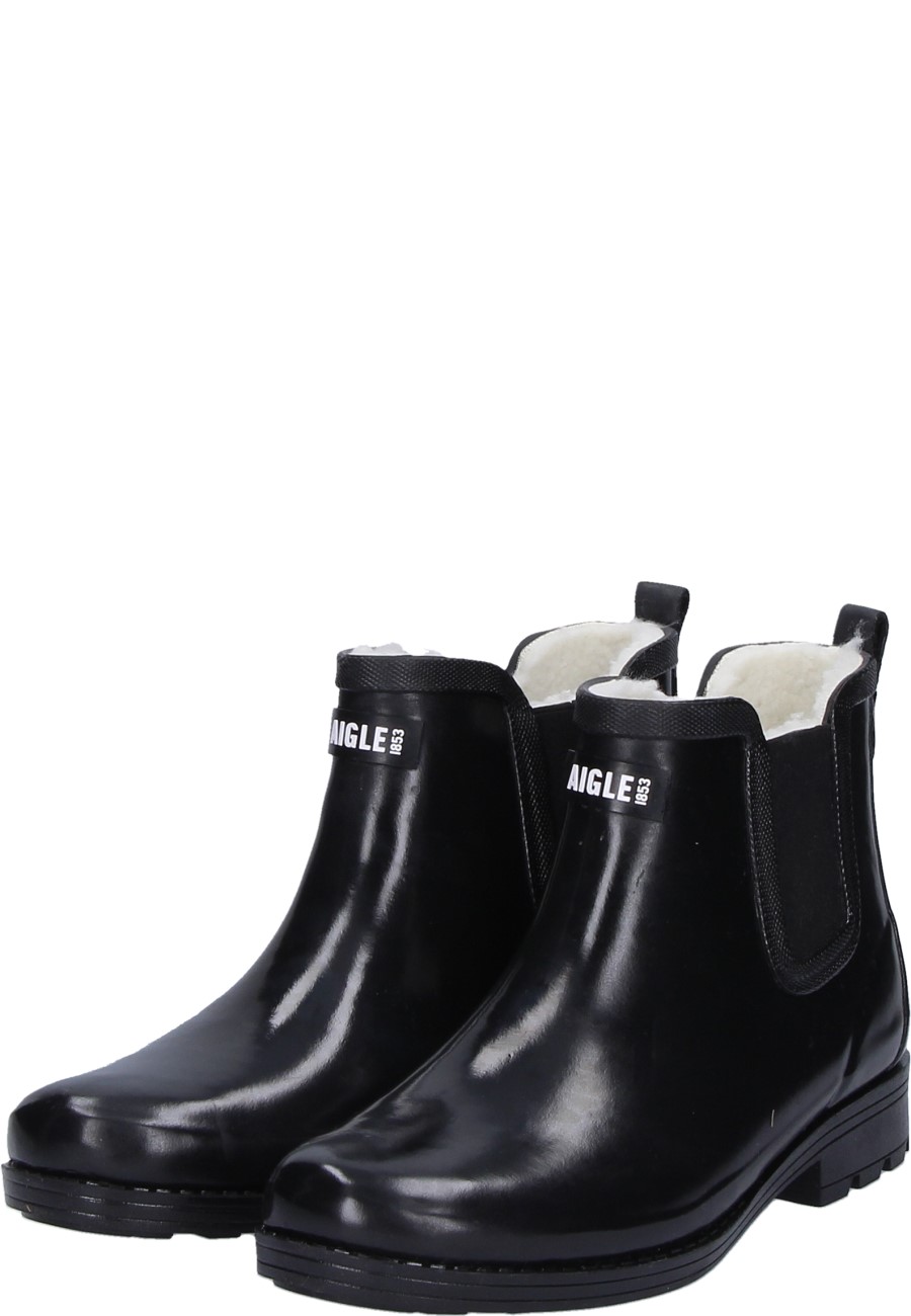 Elegant and warm wellington ankle boots CARVILLE 2 FUR noir for women