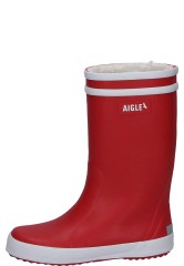 Aigle lined children wellington boot LOLLY POP FUR 2 red