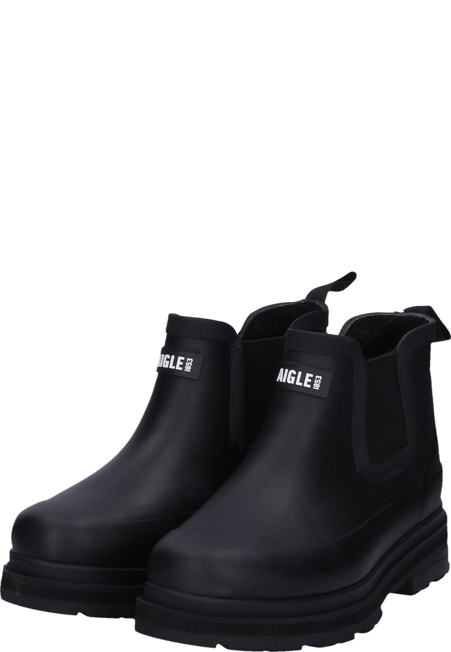 Aigle lined rubber ankle boot SOFT RAIN FUR noir