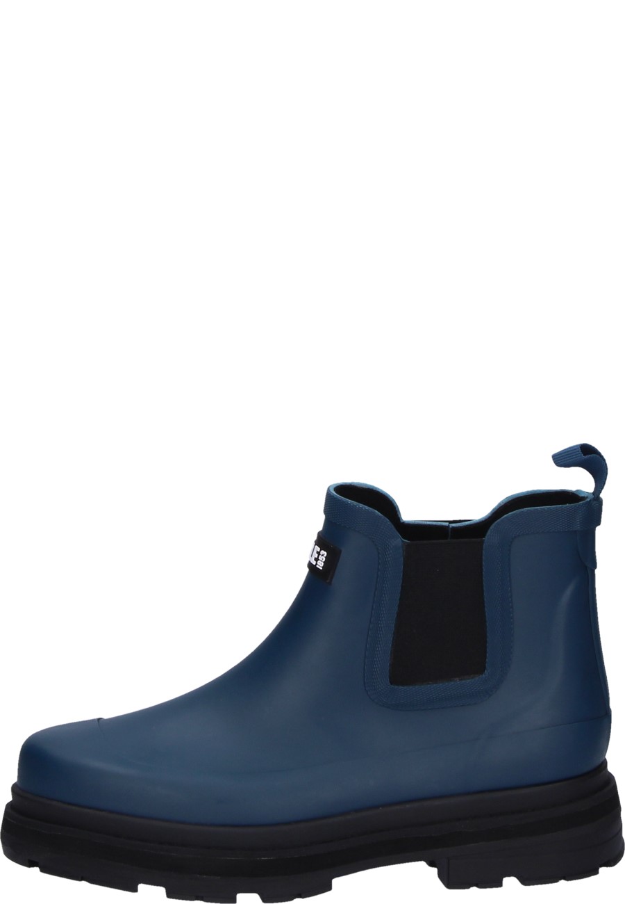 Demar Women's Wellington Boots – Blue, Waterproof, Mid Heel, Pull On, Rubber Upper