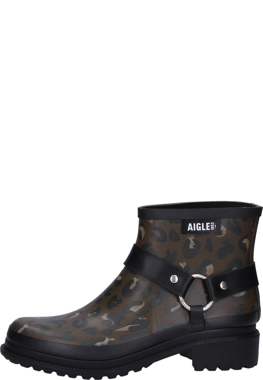 【美品】AIGLE　MACADAMES　35 women's ankle boot MACADAMES BIKER LEO PRINT from Aigle