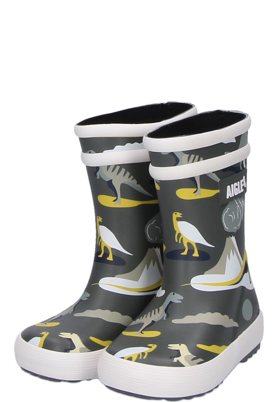 Kids waterproof wellington boots BABY FLAC PLAY 2 DINO by Aigle