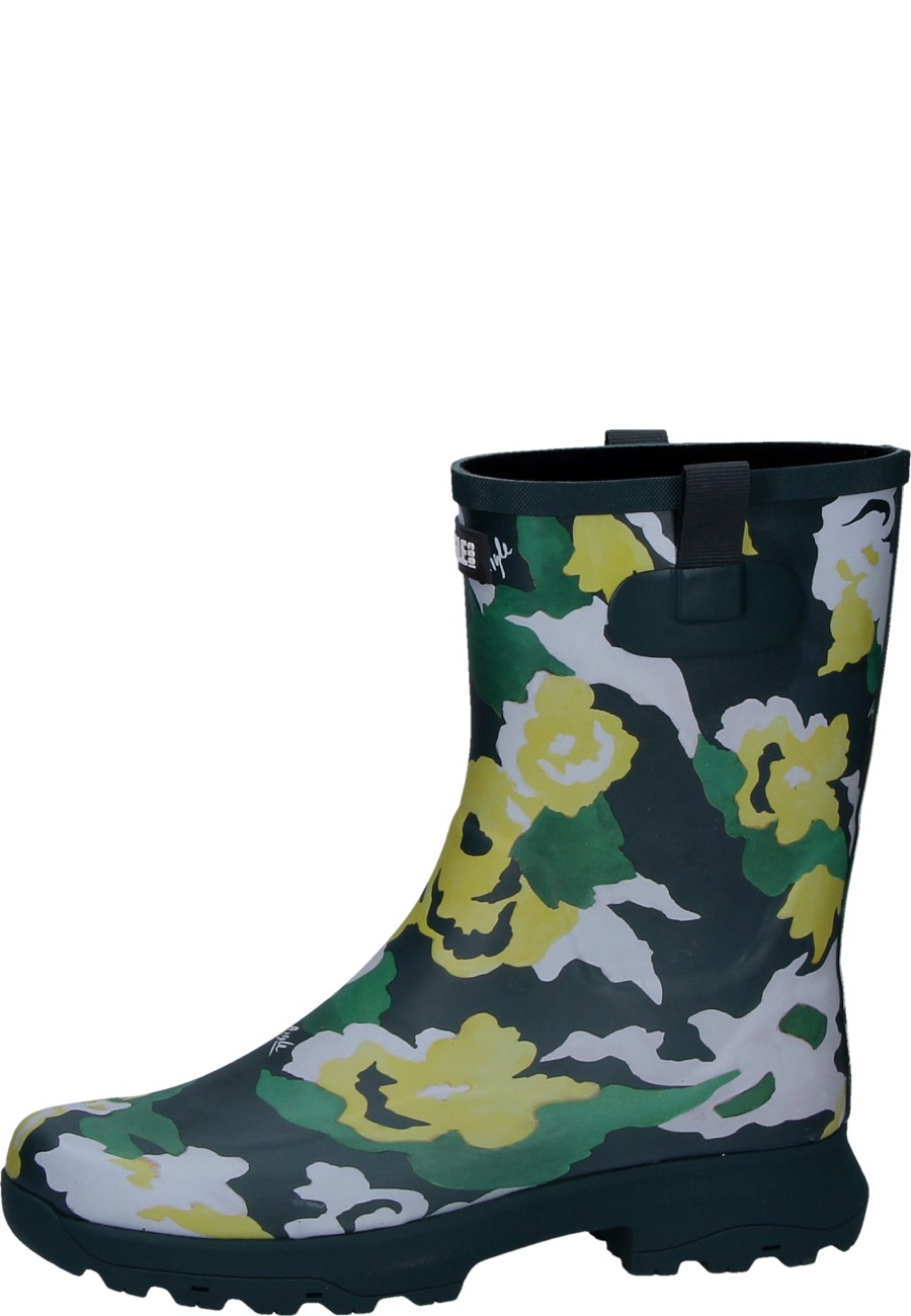 ALYA PRINT AQUA FLOWER midheight wellington boots for women by Aigle