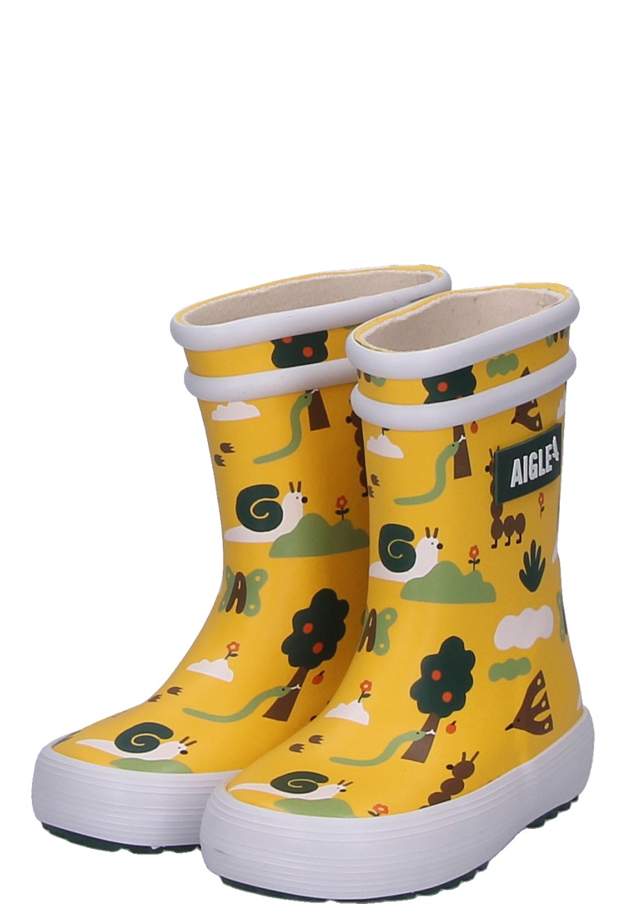 Aigle BABY FLAC PLAY UNISEX - Botas de agua - grau bunt kombi/gris