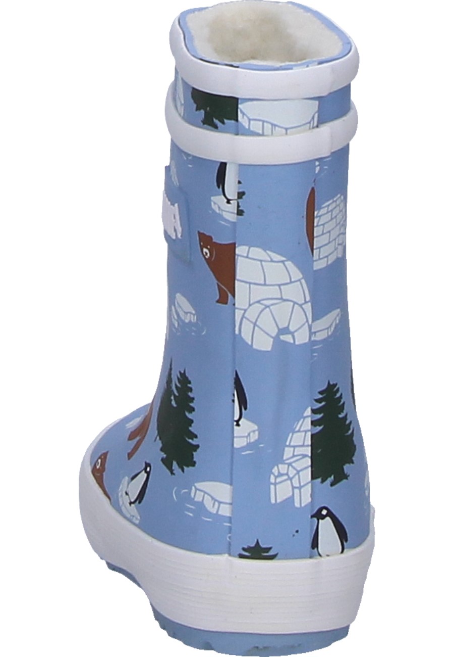 Warm children s wellington boot BABY FLAC FUR PRINT 2 IGLOO by Aigle