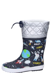 Kids waterproof and warm lined boots GIBOULEE PRINT 2 SPACE by Aigle Kids waterproof and warm lined boots GIBOULEE PRINT 2 SPACE by Aigle