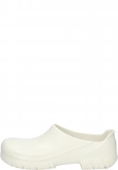 Alpro Safety white by Birkenstock. the PU Clog with steel toe cap for high deman