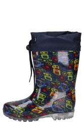 Beck children wellington boots BLINKING ROBOTS dunkelblau