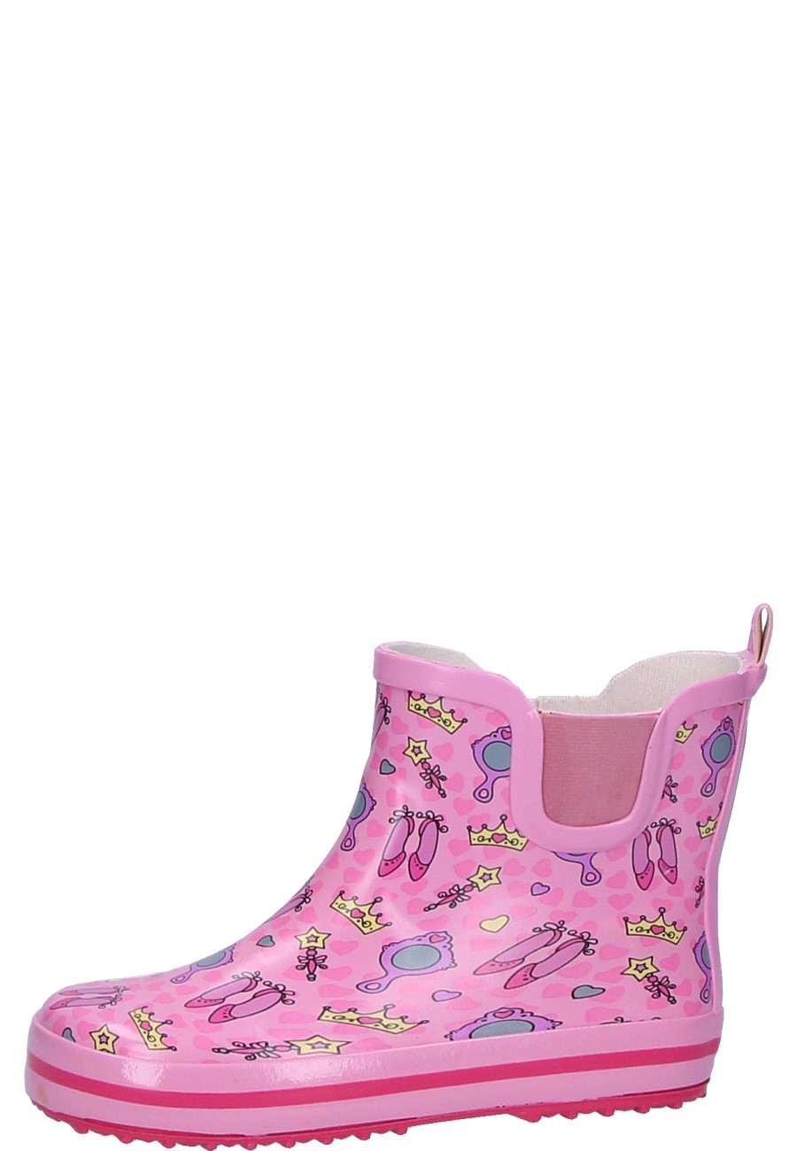 pink ankle rain boots