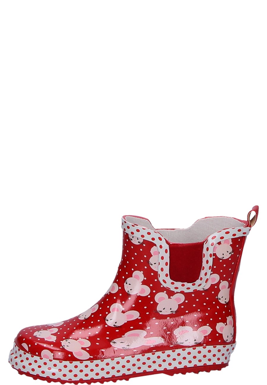 red latex ankle boots