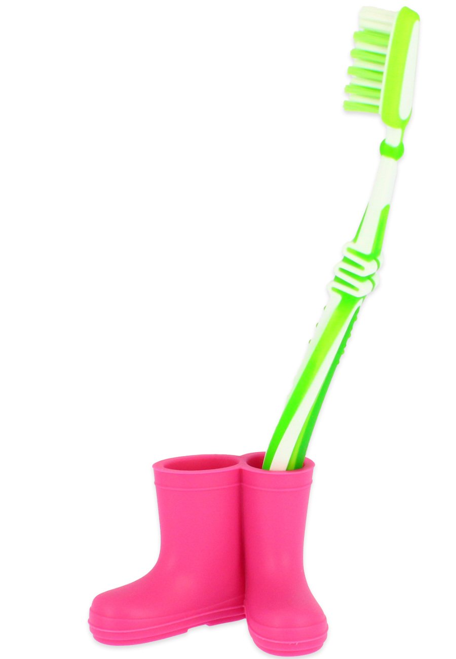 Mini rubber boots pink as toothbrush holder of Beck Now at wellyking