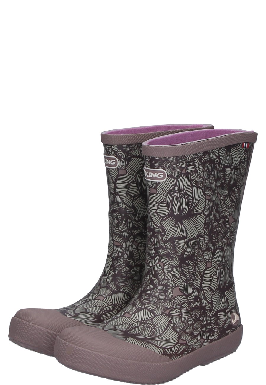 Kids rubber boot INDIE PRINT dusty pink/cream by Viking