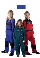 Children’s dungarees in blue mixed fabric Children’s dungarees in blue mixed fabric