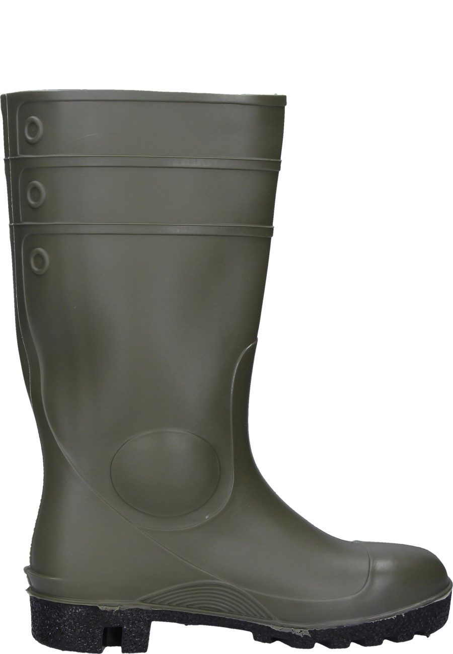 Dunlop Protomastor Full Safety green Wellington boots with steel