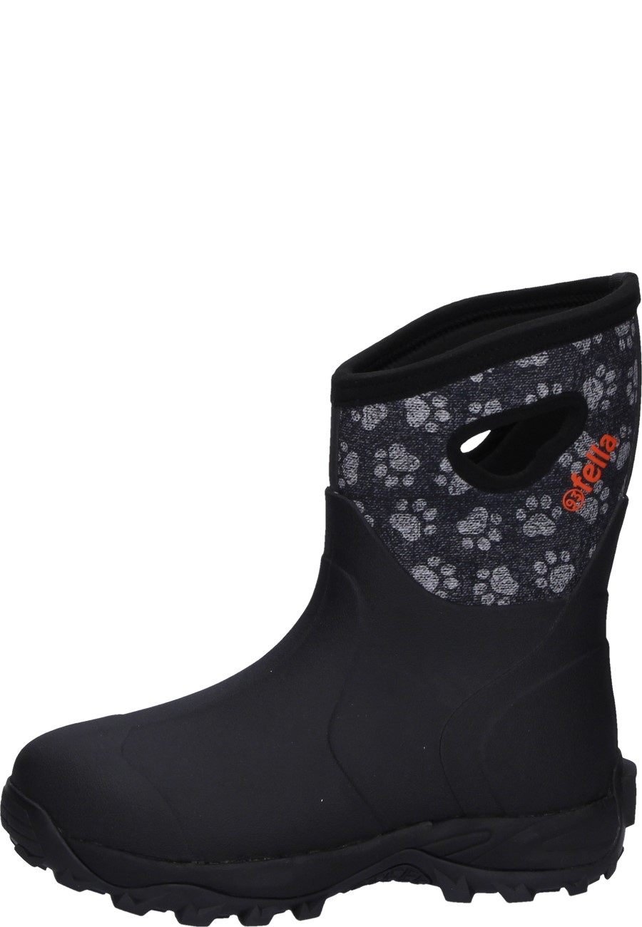 Fashionable Fella ladies rubber boot Jeannie Mid black