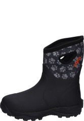 Fella Ladies Wellington Boots JEANNIE MID BLACK | with Paw Design