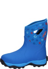 Fashionable Short Ladies Rubber Boot PAW WALKER MID BLU