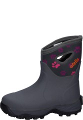 Fashionable Short Ladies Rubber Boot PAW WALKER MID GREY by Fella