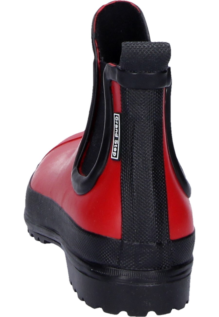 red latex ankle boots