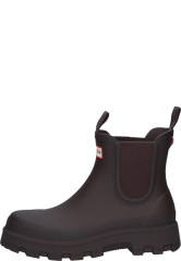 Hunter women's rubber ankle boot ELEMENTS ELASTIC CHELSEA BOOT brown