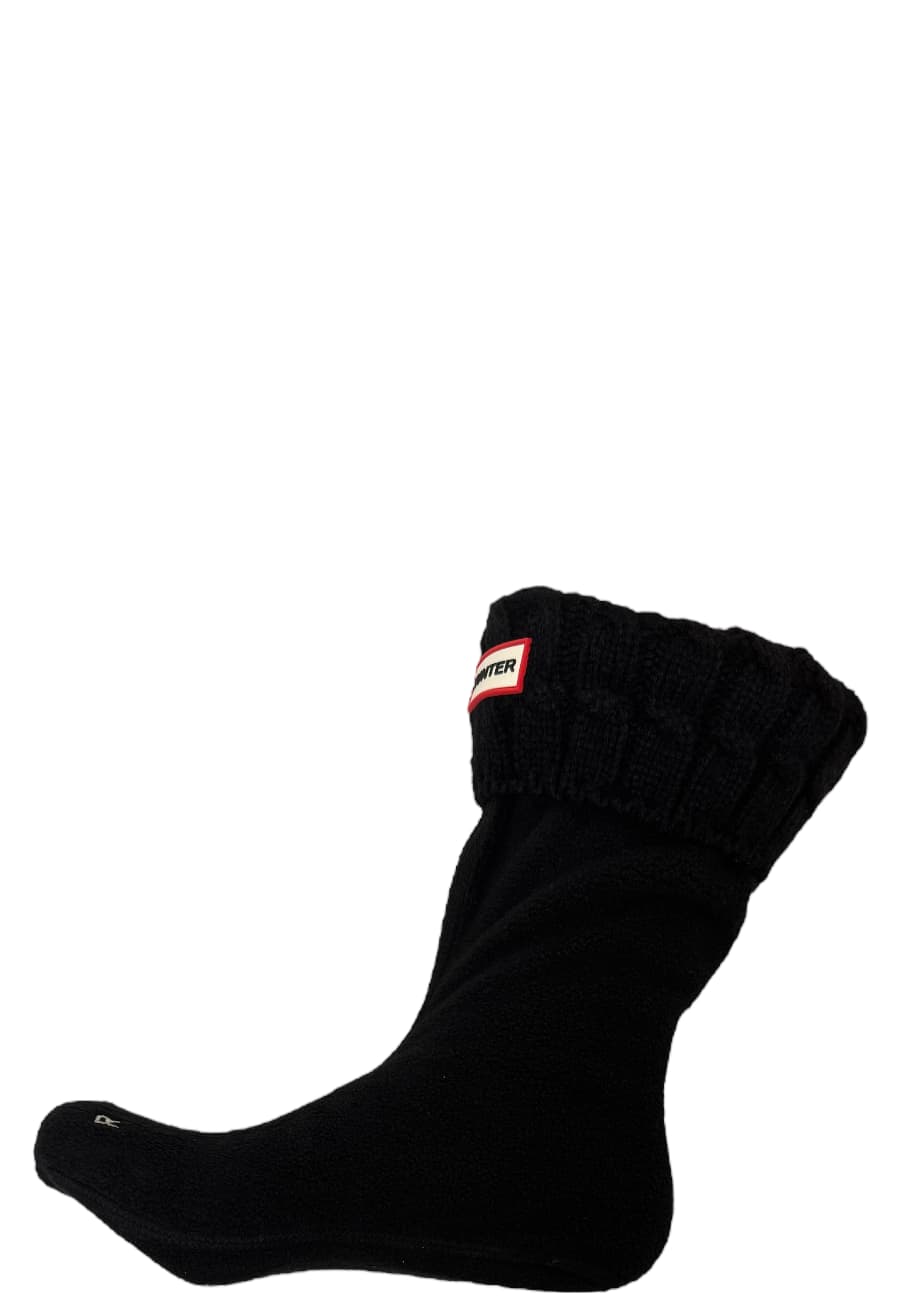 Hunter Stitch Cable Short Boot Sock Black