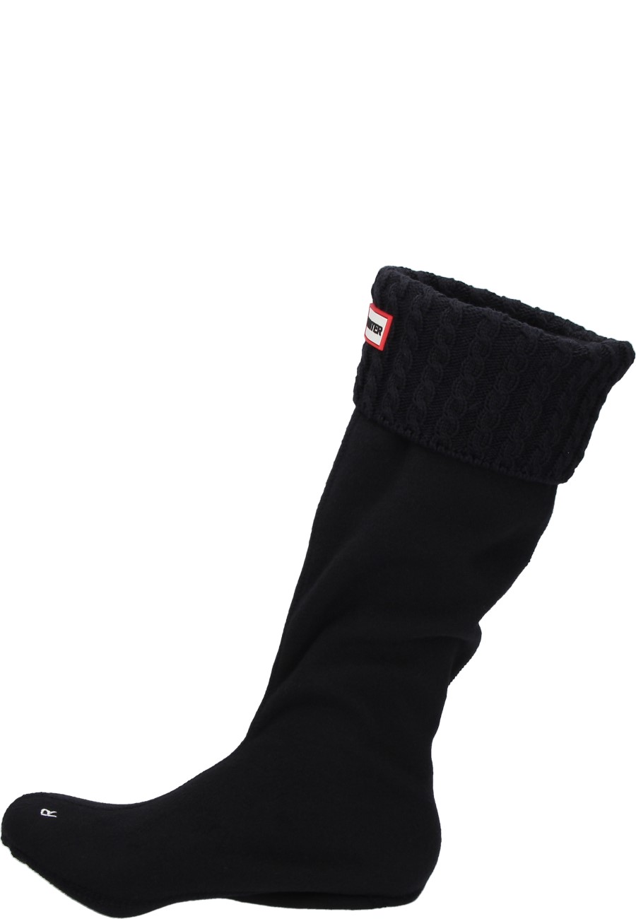 Warming Rubber Boot Sock RECYCLED MINI CABLE SOCK BOOT TALL black