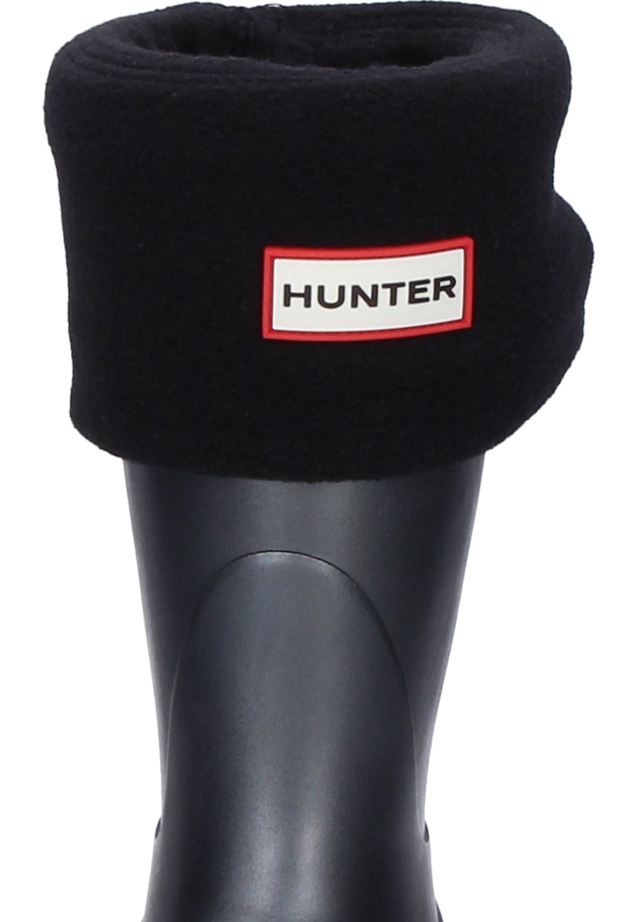 Warming Rubber Boot Sock RECYCLED FLEECE SHORT BOOT SOCK black by Hunter