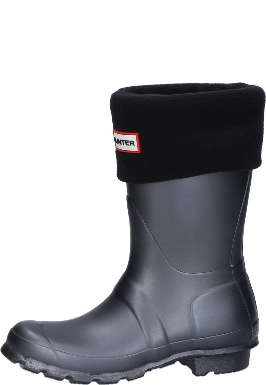Warming Rubber Boot Sock RECYCLED FLEECE SHORT BOOT SOCK black by Hunter