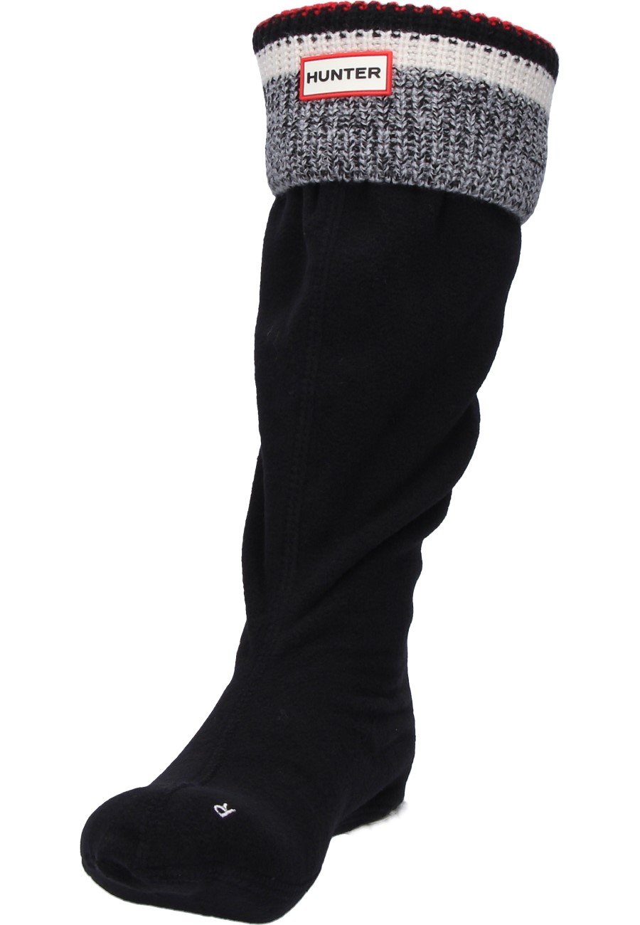 Warming Rubber Boot Sock RECYCLED FLEECE BLOCK STRIPE TALL BOOT SOCK by Hunter