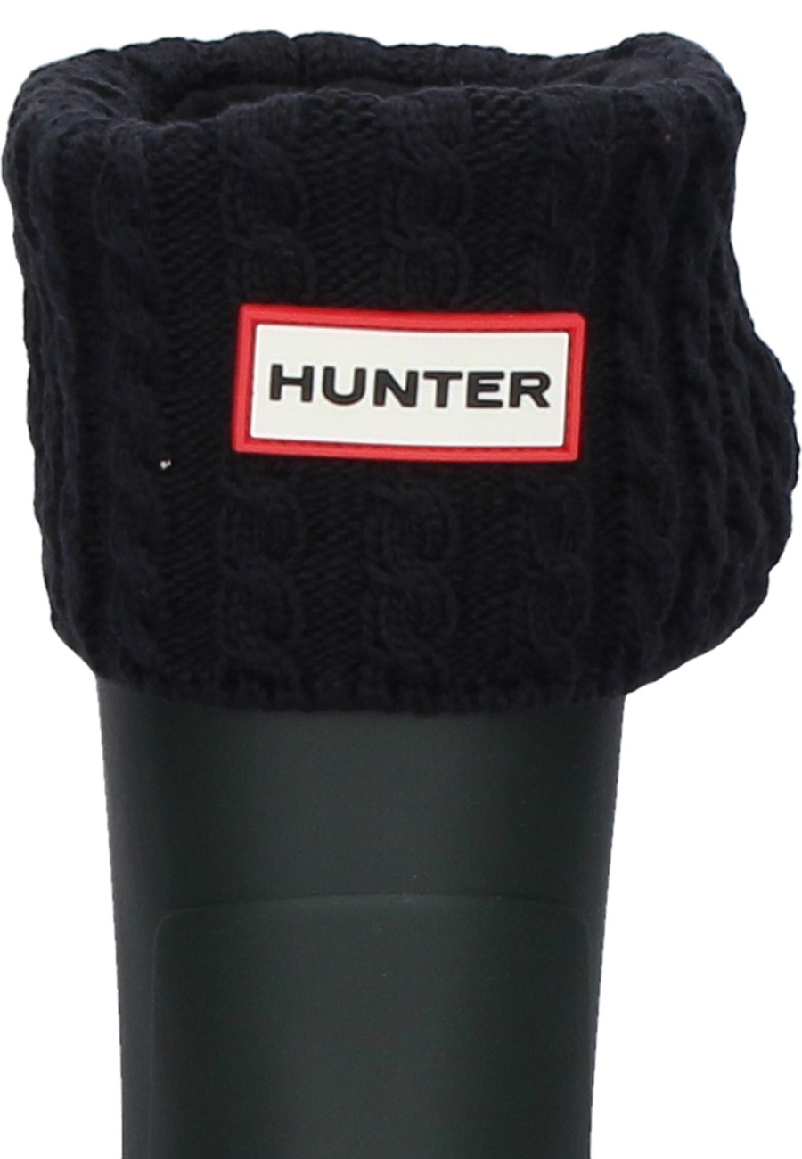 Warming Rubber Boot Sock RECYCLED MINI CABLE BOOT SOCK black by Hunter