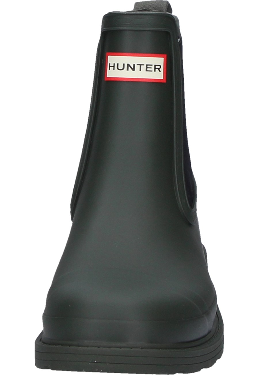 Mens wellington ankle boot M Commando Chelsea Boot olive green by Hunter