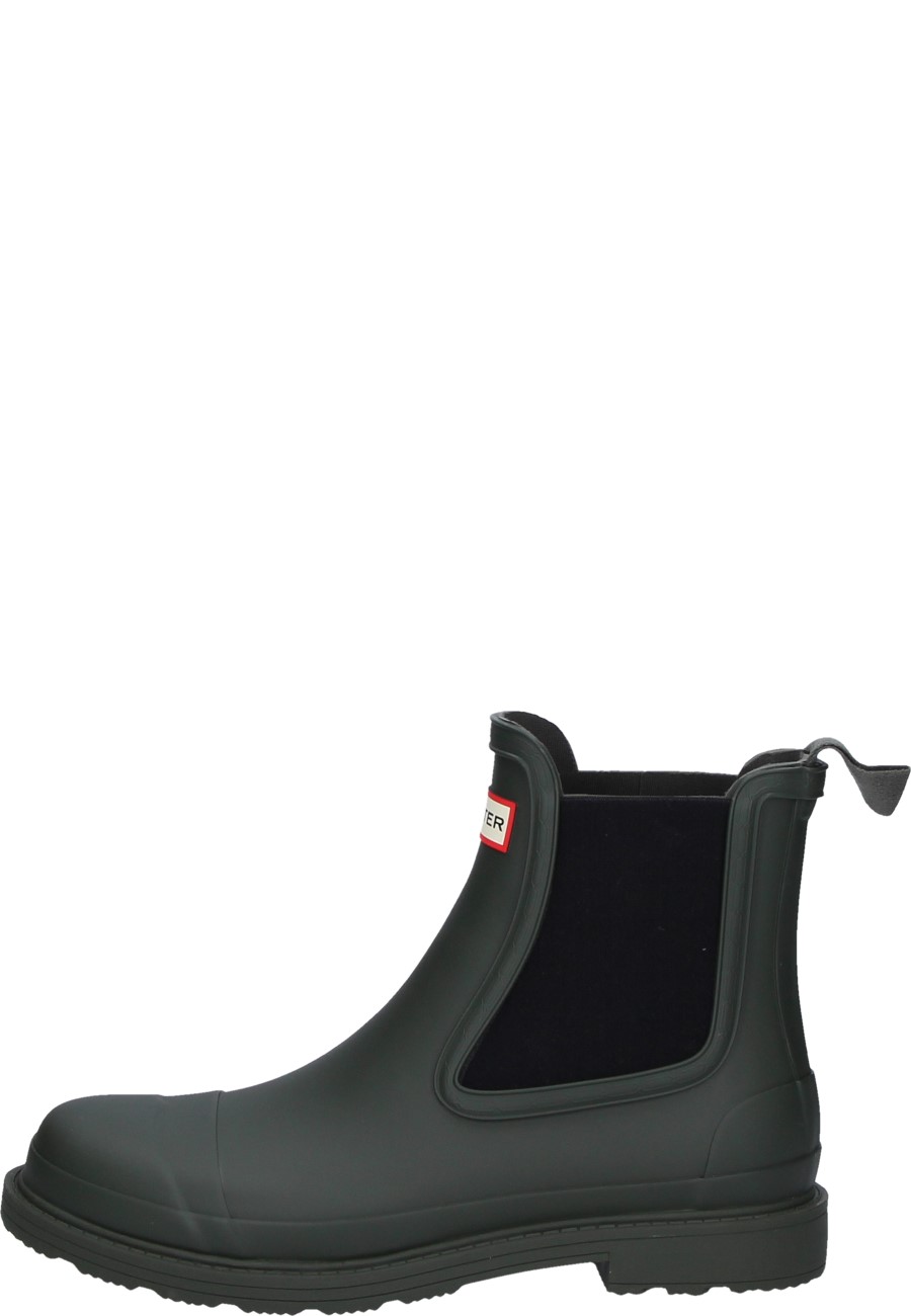 Mens wellington ankle boot M Commando Chelsea Boot olive green by Hunter