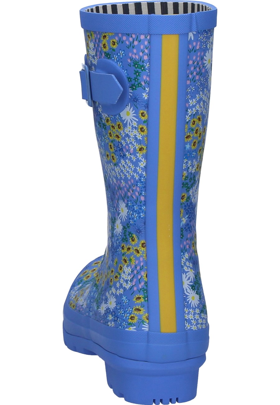 Colourful, halfhigh women's rubber boot MOLLY WELLY BLUE DITSY by Joules