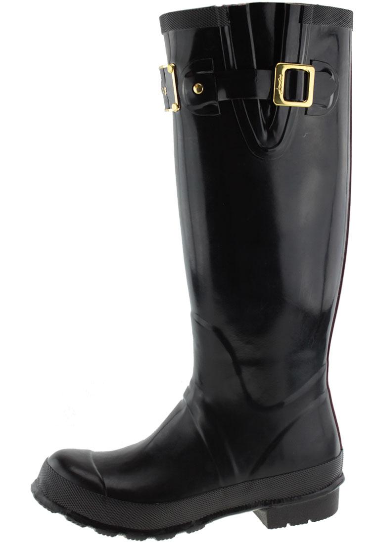 Joules -POSH WELLY black- Rubber Boots - a glossy women’s boot with a twist