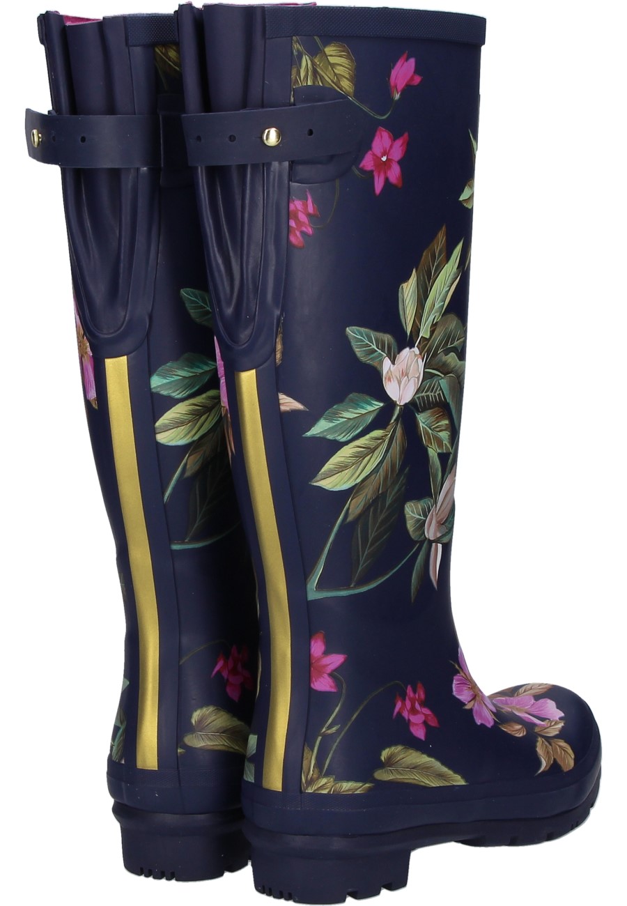 joules french navy floral wellies