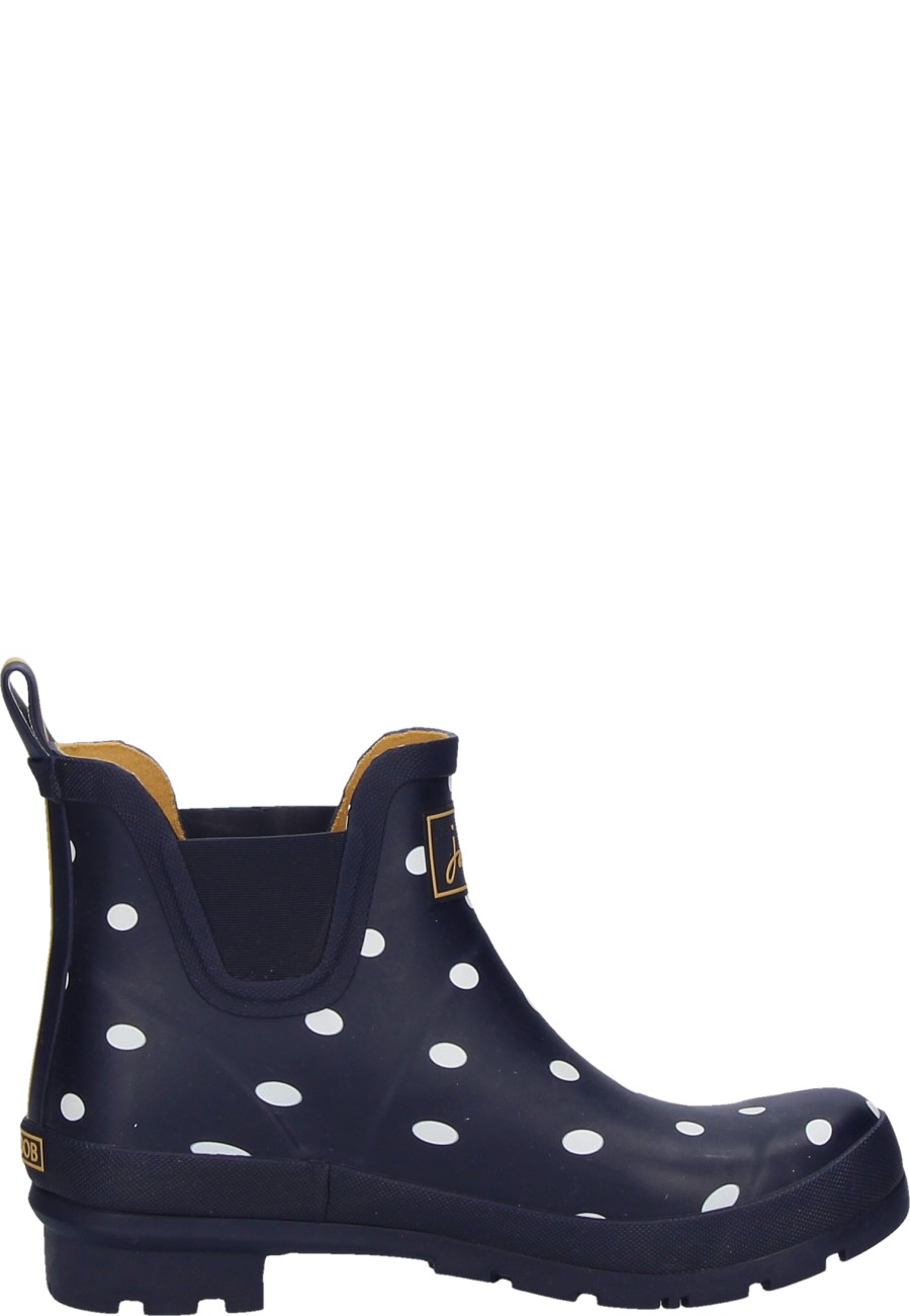 French Navy Spot, dotted rubber boots by Joules