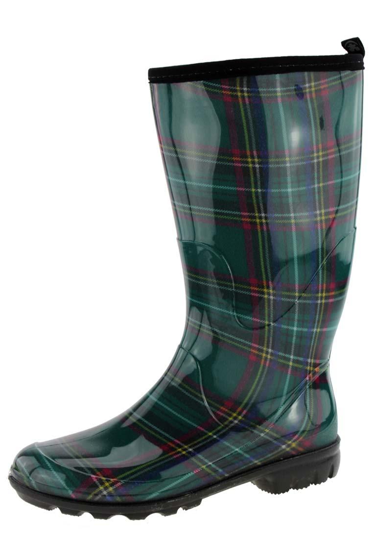 Kamik Christina green Trendy Rain Bootsa fine rain boot in plaid design