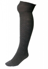 NORDPOL Knee-High Socks in olive with Cable Pattern - Virgin Wool/Polyamide blend