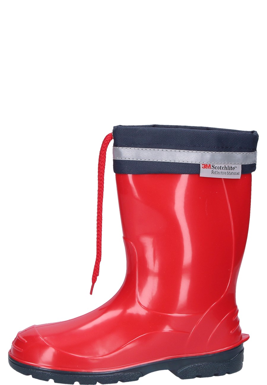 KIM Kids Wellies in red boots for boys and girls with 3M Scotchlite