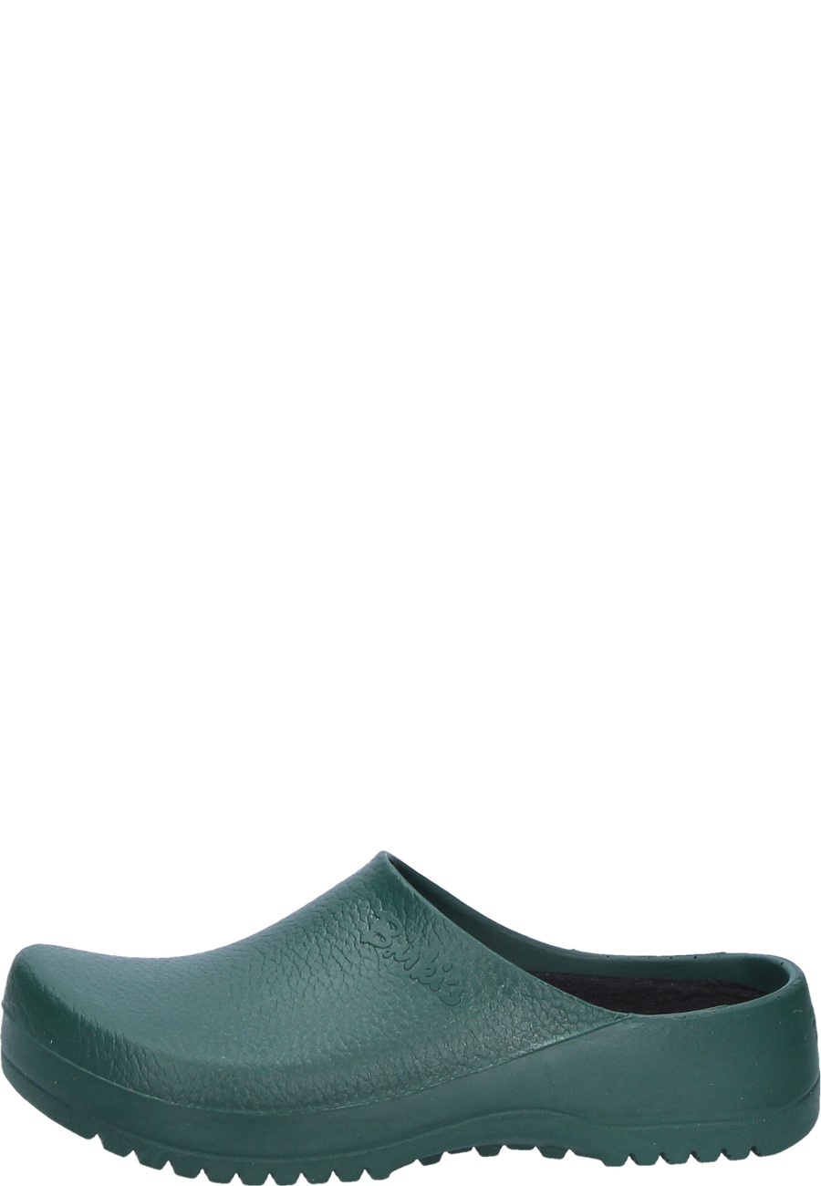 green birkenstock clogs