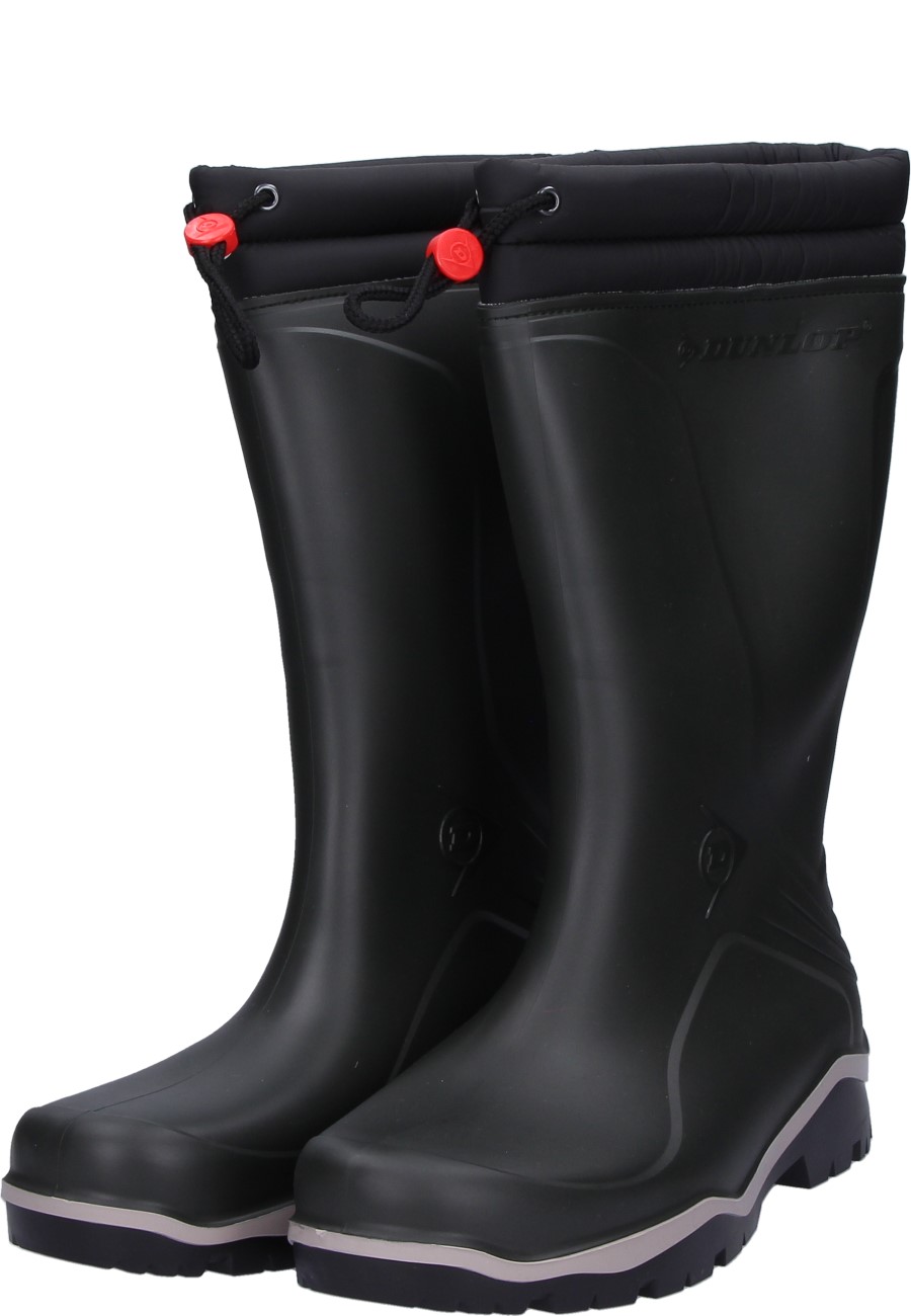 Dunlop Blizzard olive Rain Boots a warm lined welly with lace cuff