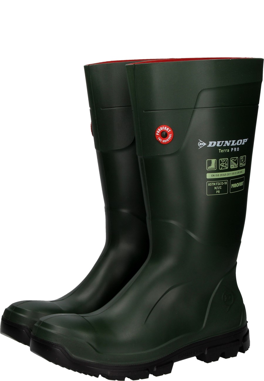 Dunlop Purofort TerraPRO LJ2KL01 Bottes De Sécurité S5 CI CR SRC - Homme Femme - Vert/Noir - Protection Totale Et Confort Ultime