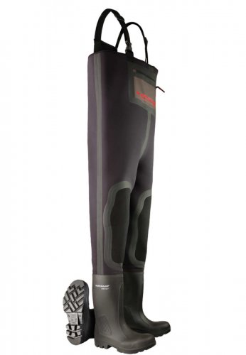 Dunlop Purofort full safety chest wader with steel toe and midsole S5