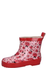 Playshoes short children's wellington boot LADYBIRD pink