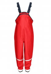 Playshoes kids rain dungarees red