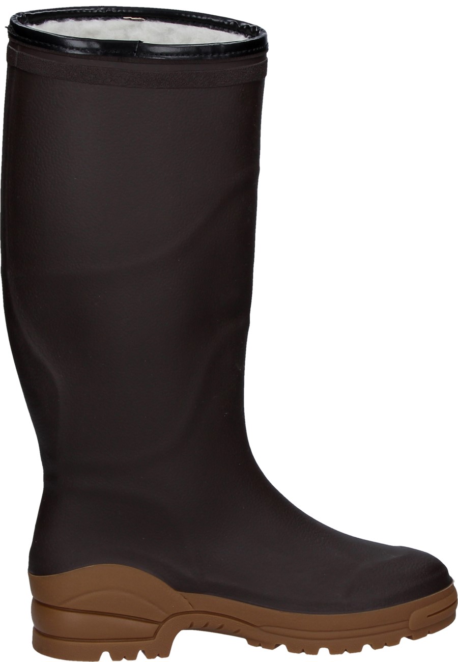 OPTIMUM FOURRÉE rubber boots in brown by Rouchette for winter