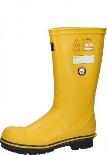 Electrician's boots Quatro Dielectric in yellow of the label Skellerup