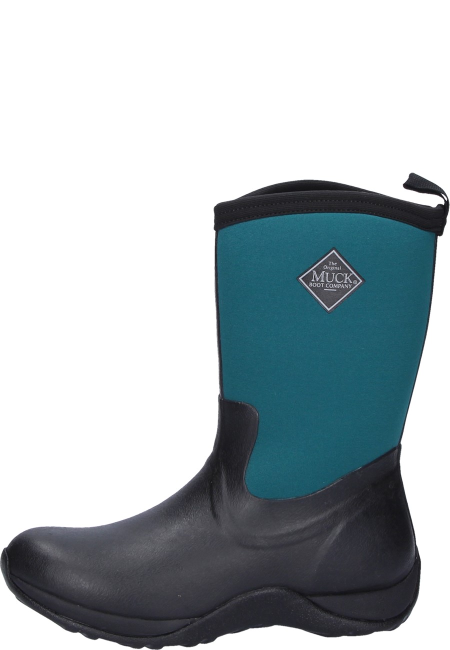 teal and black muck boots
